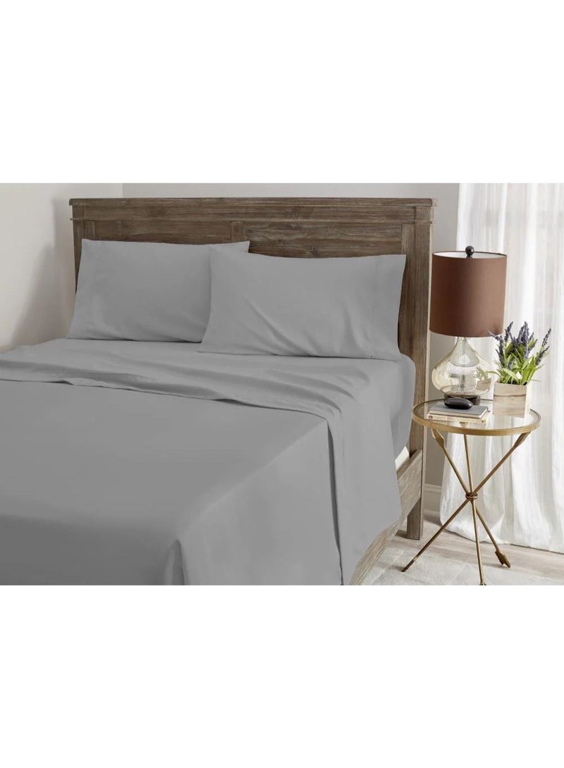 Deluxe Ash Grey Comfy Flat Bed Linen Set (5 Pieces) - 240 x 260 cm - Image 3